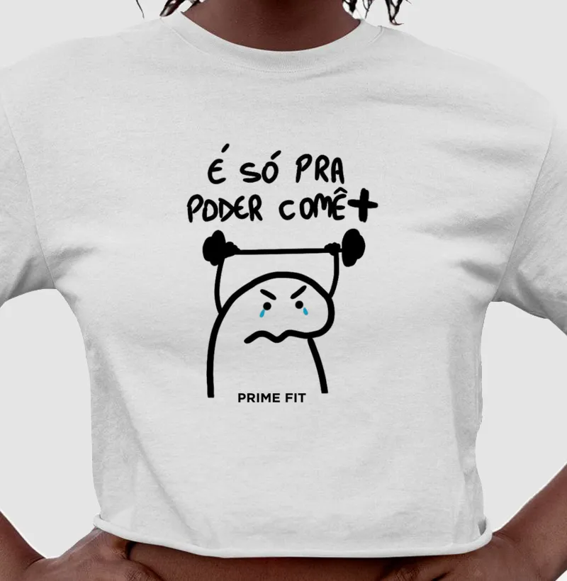 **Cropped Oversized "É Só Pra Comer Mais"**