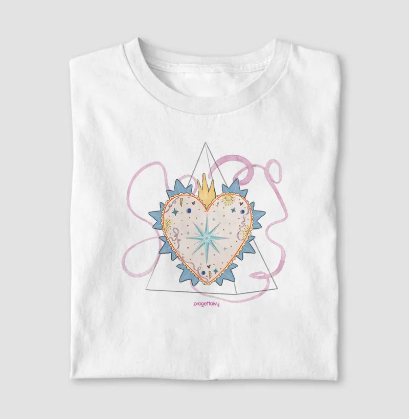 T shirt Coração flamejante