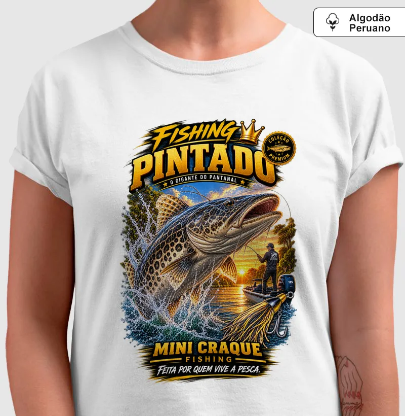Minicraque Fishing - Pintado - Camiseta Algodão Peruano