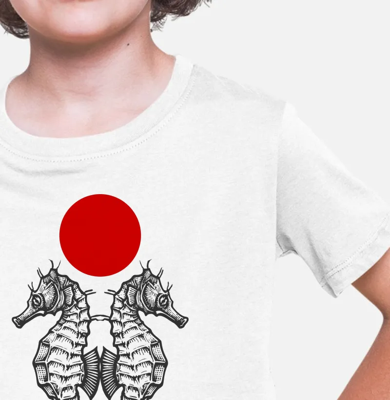 Camiseta Infantil Cavalos Marinhos