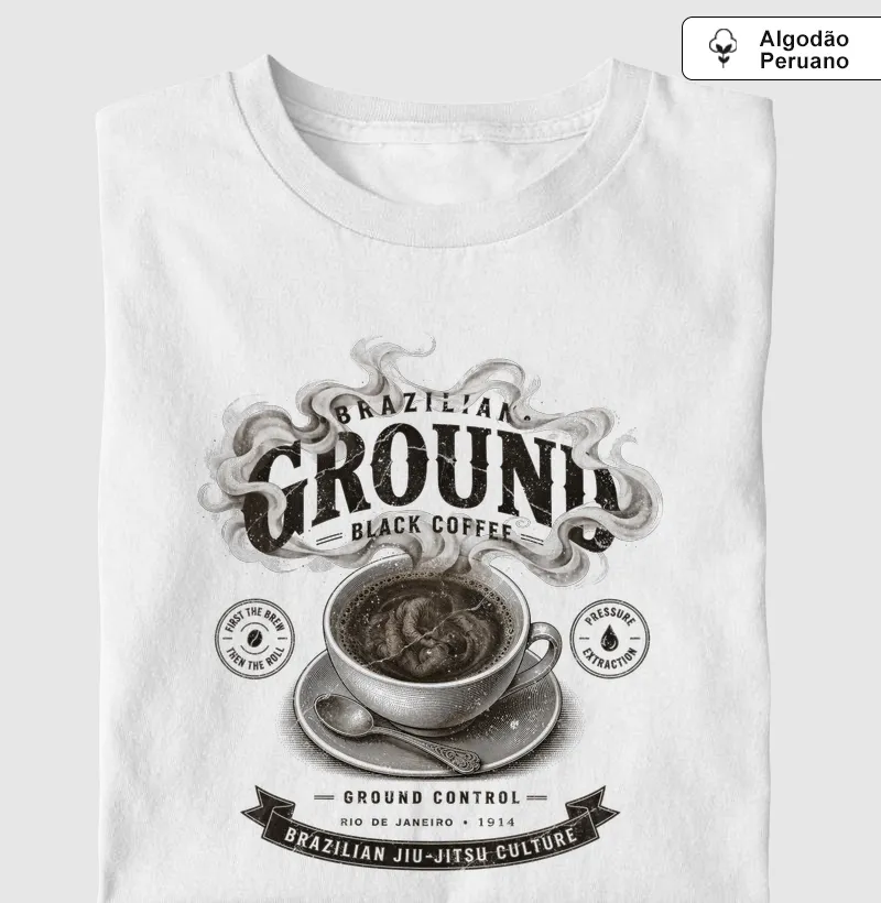 BRAZILIAN GROUND — BLACK COFFEE - Camiseta Algodão Peruano