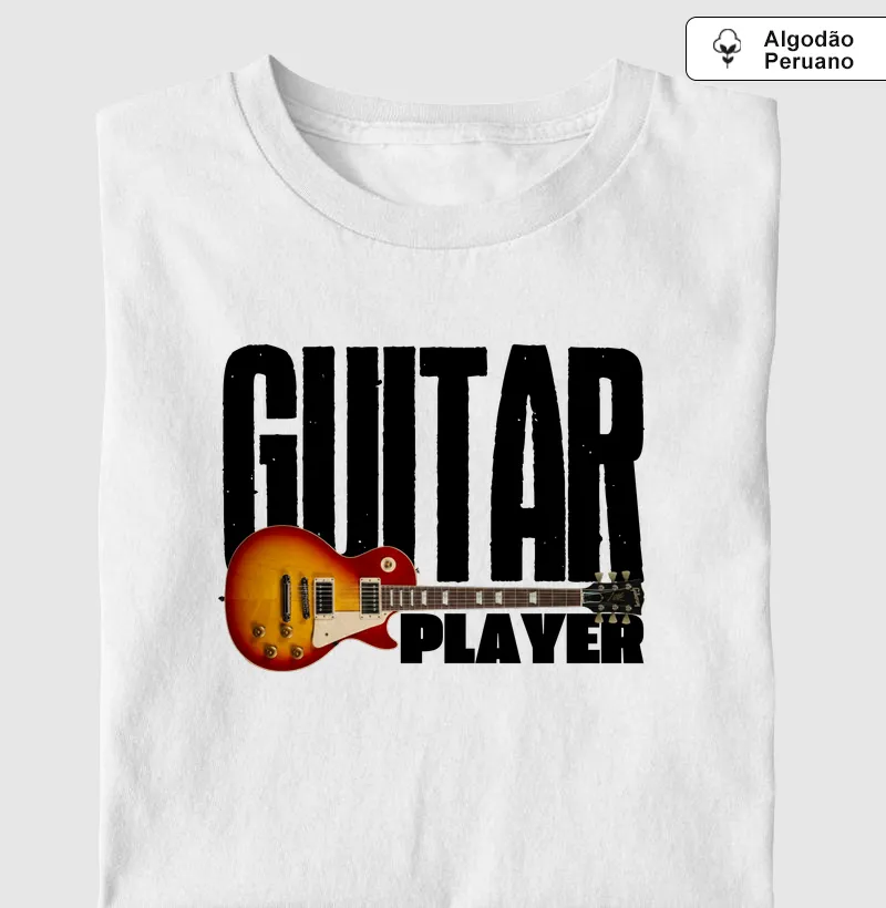Guitar Player-Les Paul - Camiseta Algodão Peruano