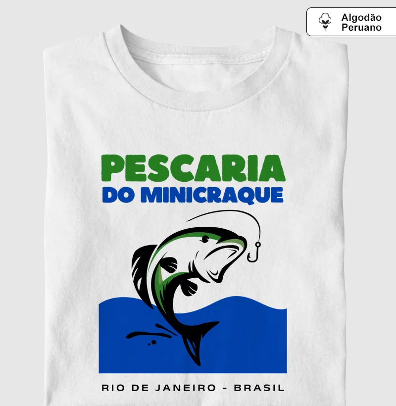 Minicraque Fishing - Camiseta Algodão Peruano