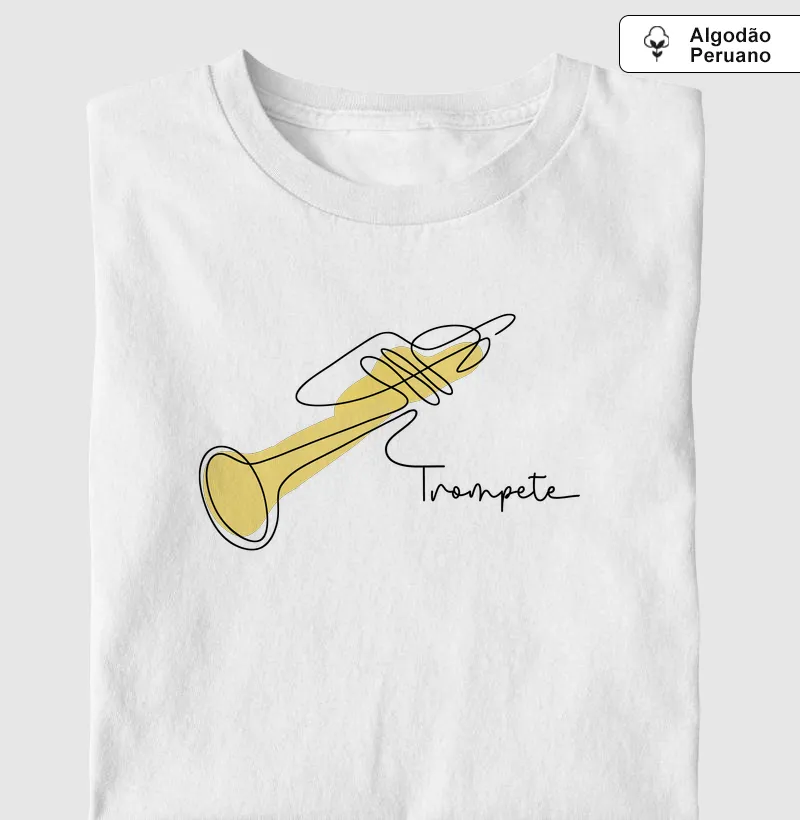 Trompete minimalista - Camiseta Algodão Peruano