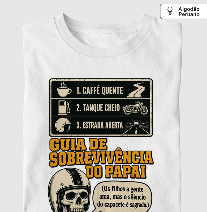 Supreme Guia de Sobrevivência do Papai (tecido algodão peruano)