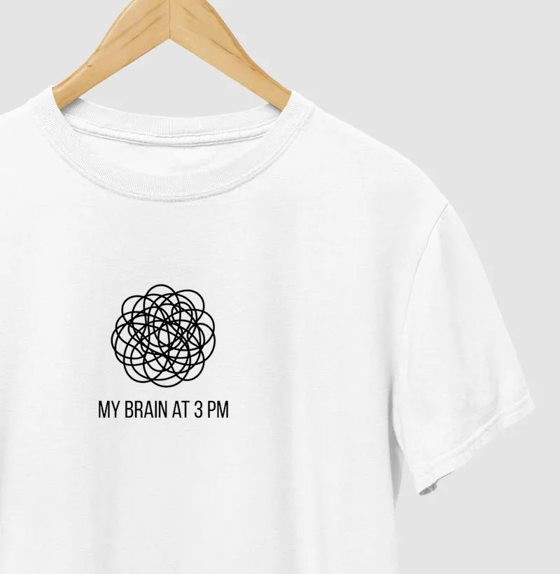 Camiseta My Brain at 3 PM – Minimalista – No Plan Club