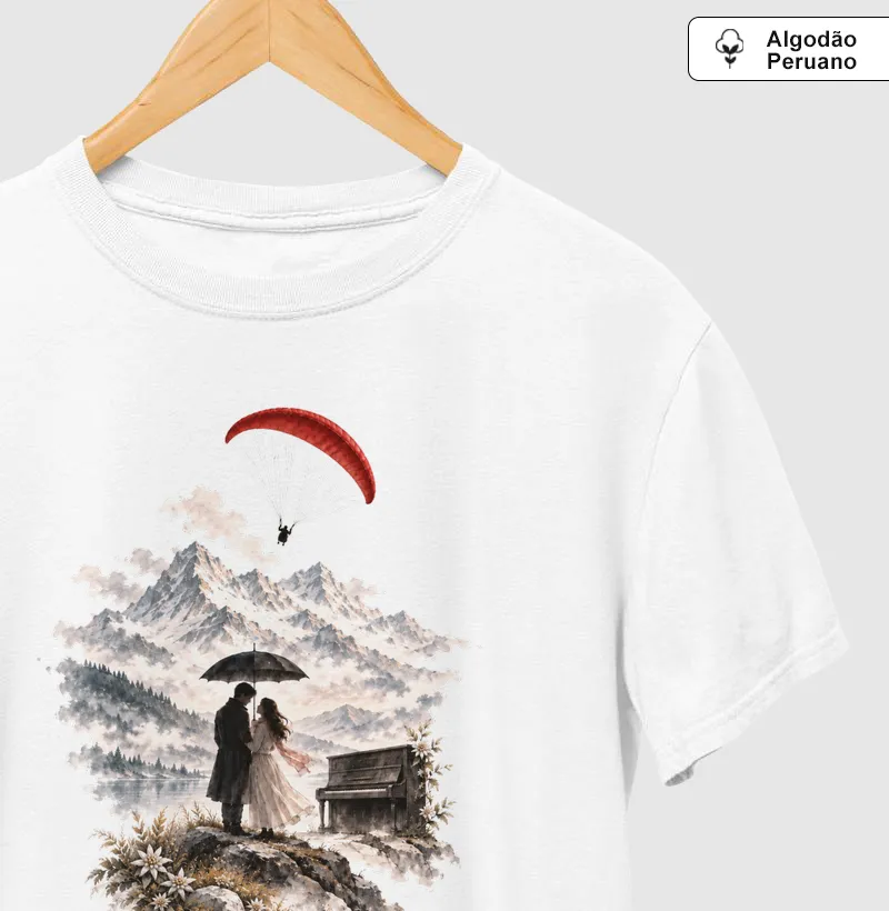 Camiseta Premium - Piano, parapente e Suiça - 3