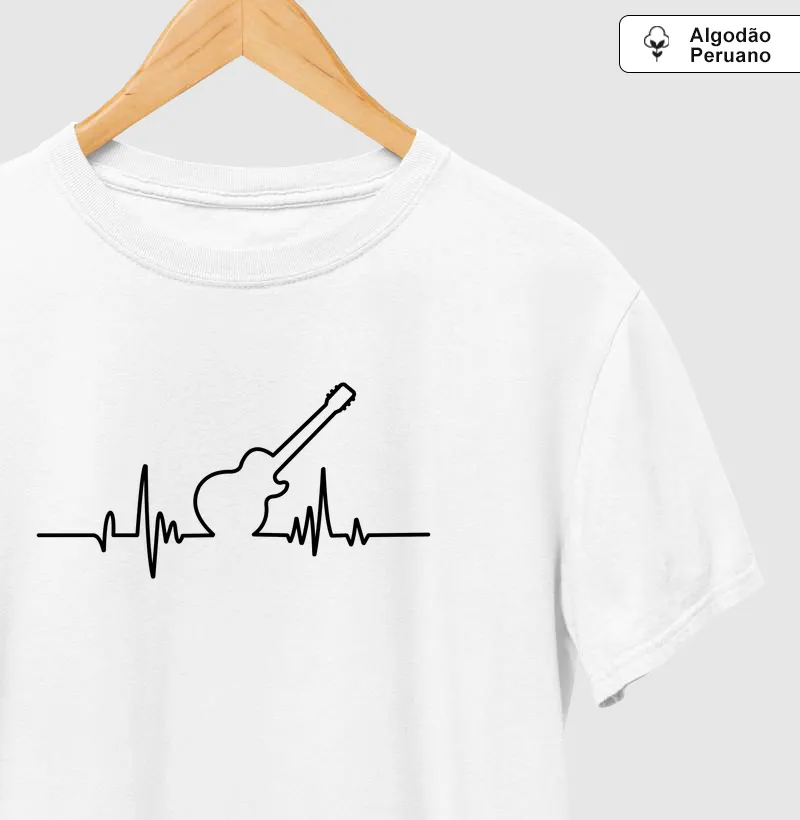 Batimentos em Guitarra Les Paul - Camiseta Algodão Peruano
