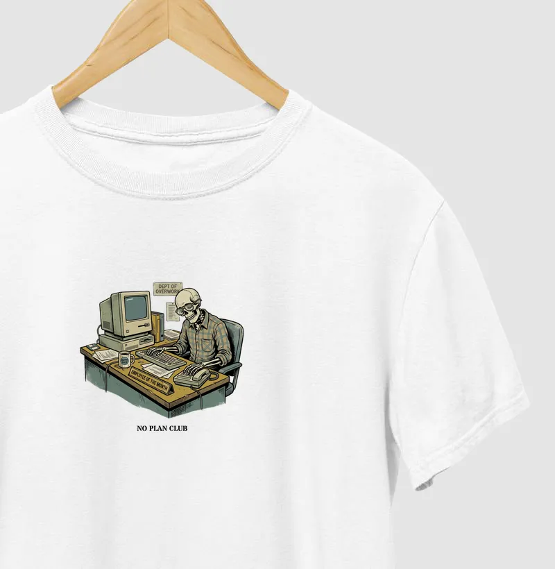 Camiseta No Plan Club Work Mode – Ilustrada Vintage
