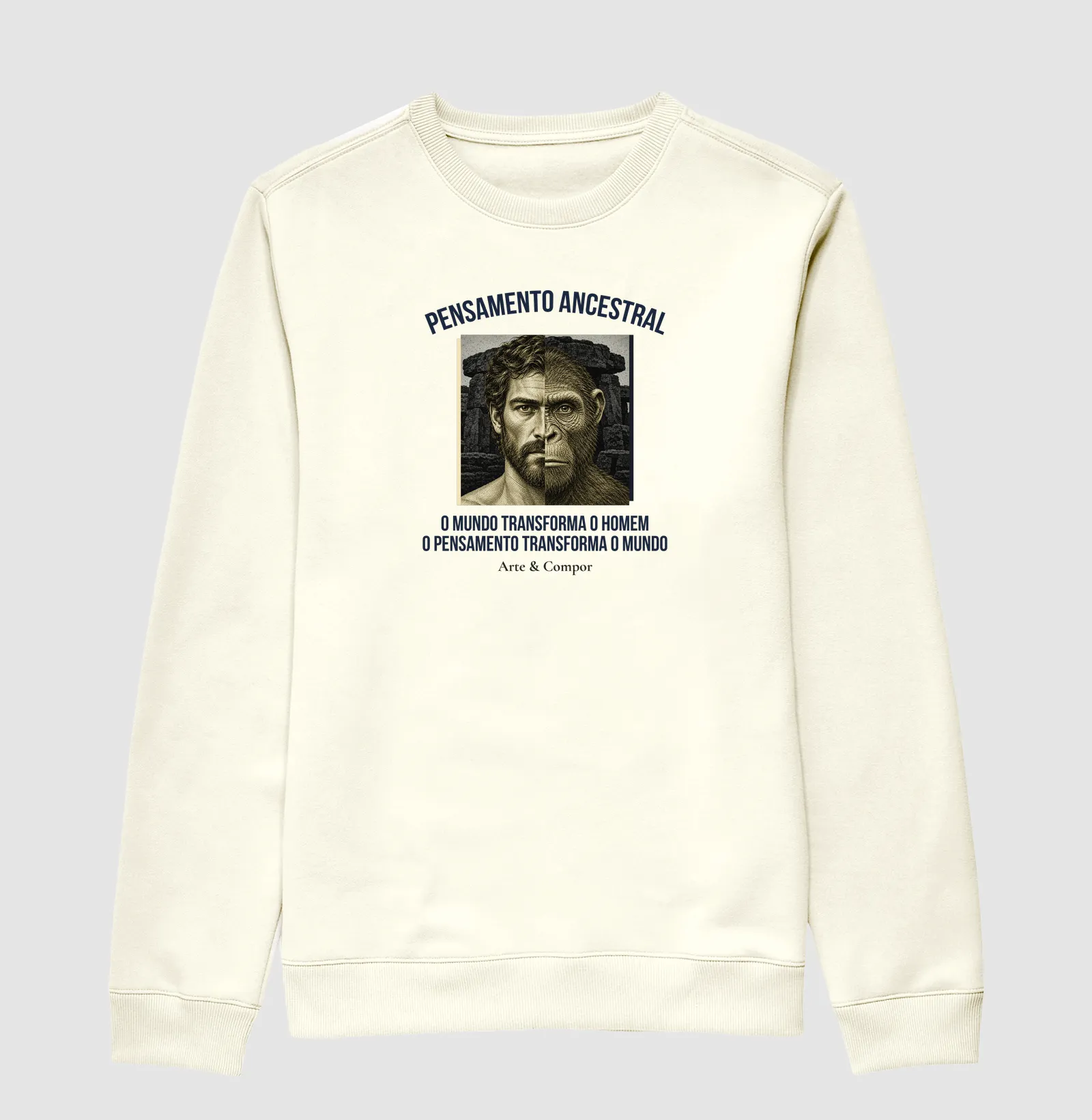 "Camiseta O Pensamento Ancestral — O mundo transforma o homem, o pensamento transforma o mundo" - Imagem 4