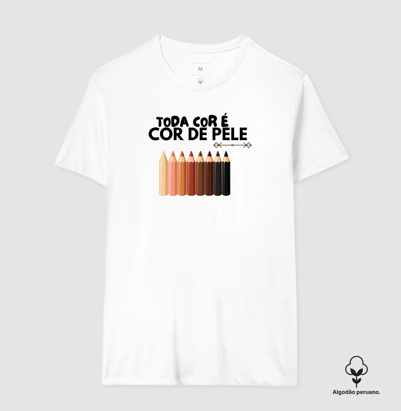 Camiseta Toda Cor é Cor de Pele — Lápis - Imagem 4