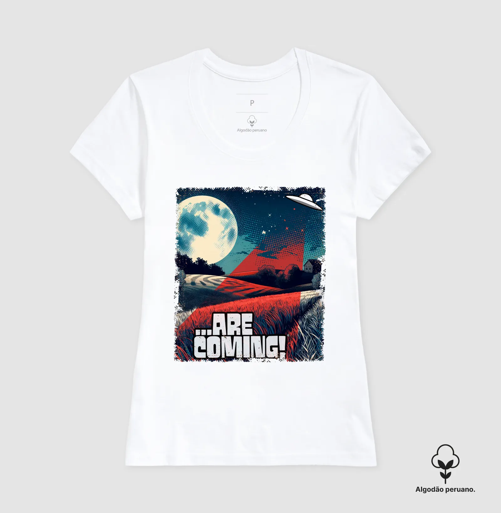 Camiseta Algodão Peruano - UFO Abduções em Fazendas - Imagem 8