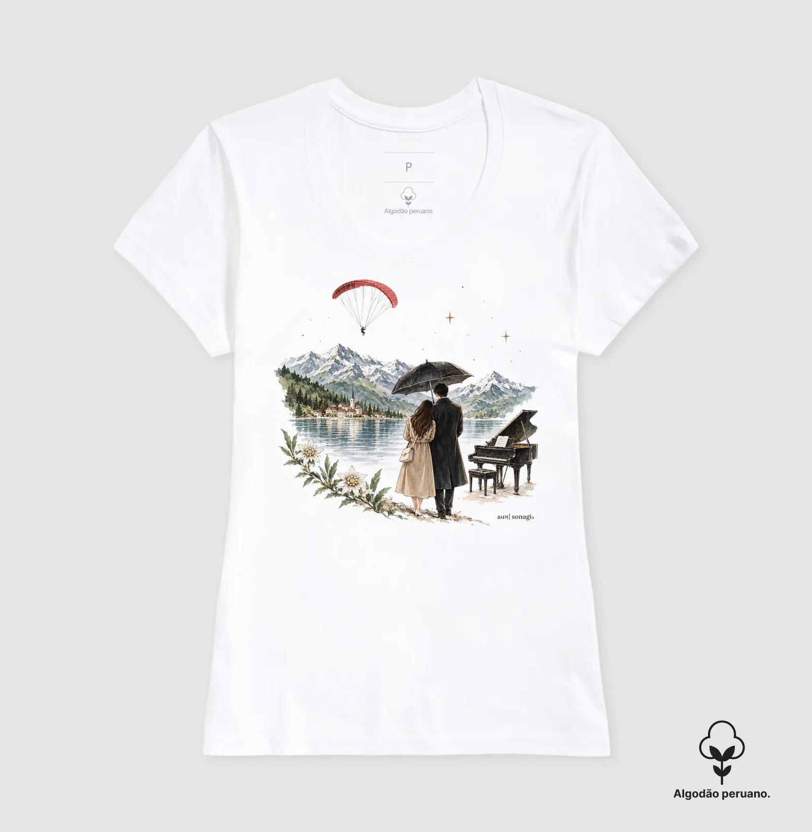 Camiseta Premium - Dorama - Piano, Suiça, parapente - Imagem 9