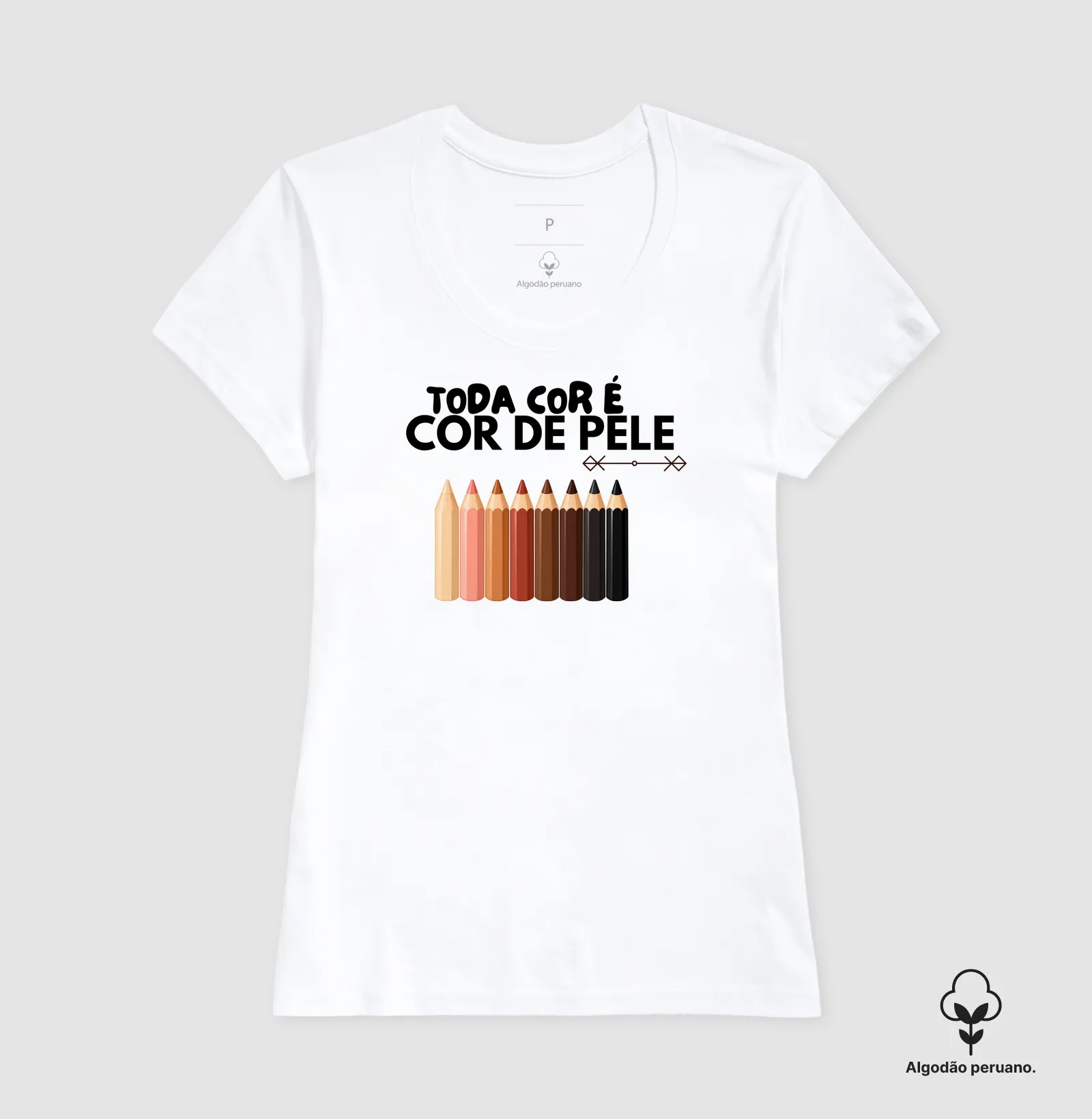 Camiseta Toda Cor é Cor de Pele — Lápis - Imagem 6
