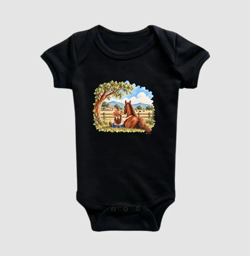 Body Infantil - Menina e Cavalo - Imagem 2