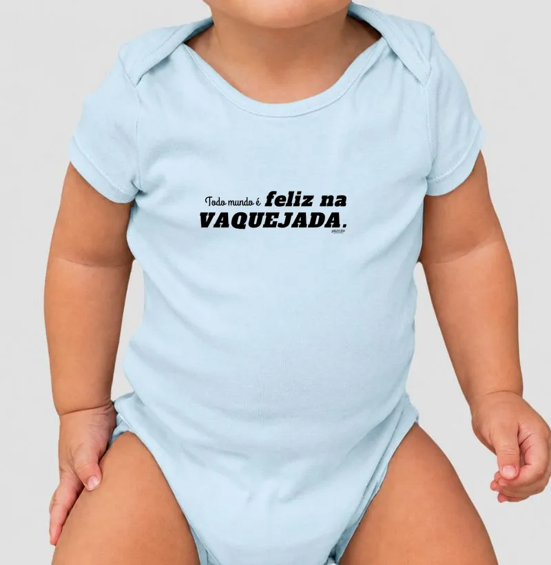 Body Infantil - Todo mundo é feliz na Vaquejada - Body Infantil