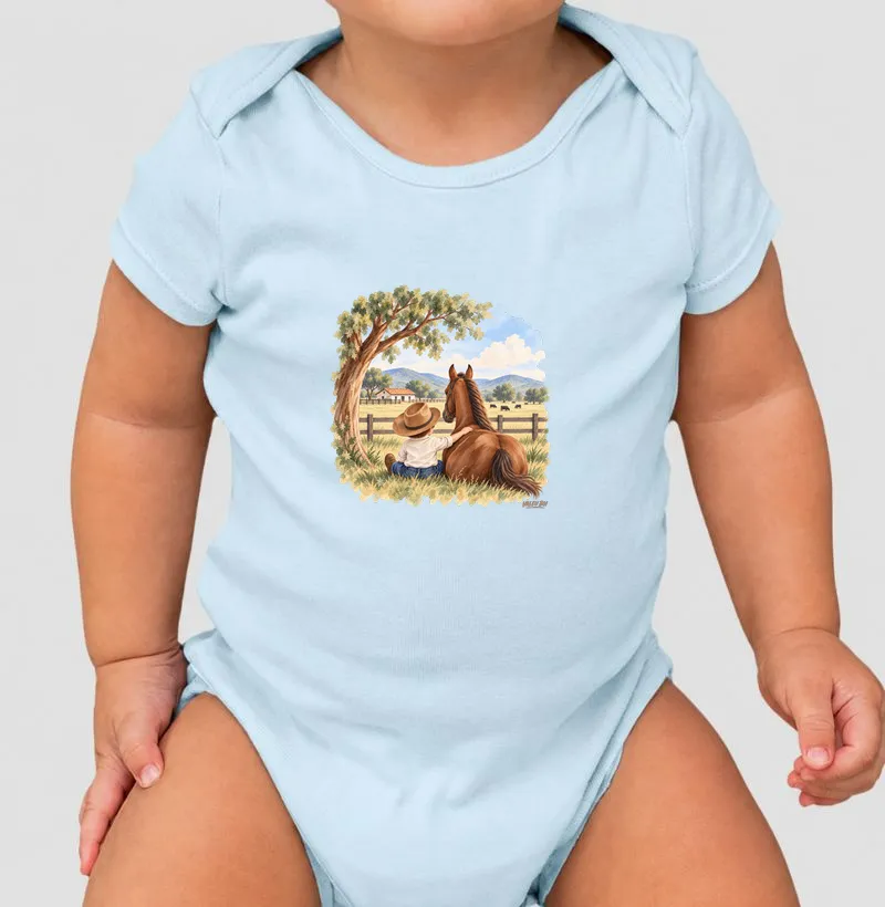 Body Infantil - Menino e Cavalo - Body Infantil