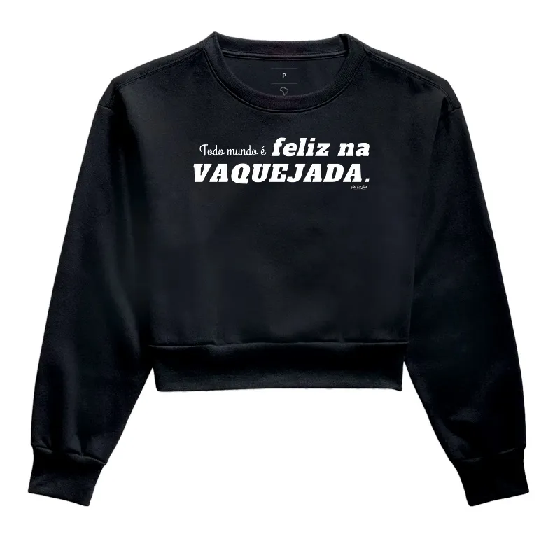 Moletom Cropped - Todo mundo é feliz na Vaquejada - Imagem 2