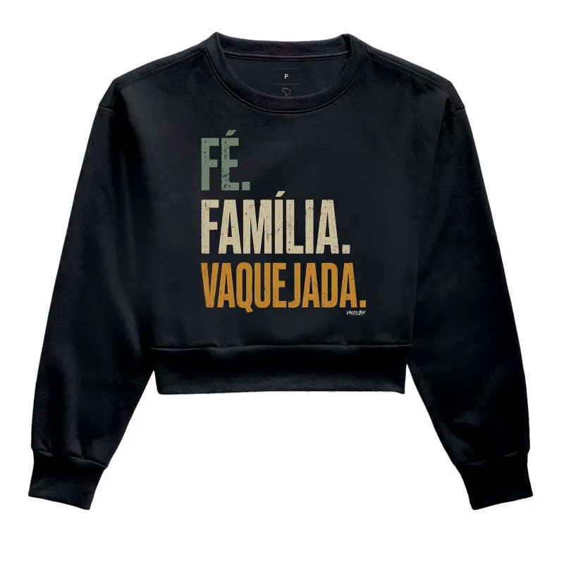 Moletom Cropped - Fé. Família. Vaquejada. - Imagem 2