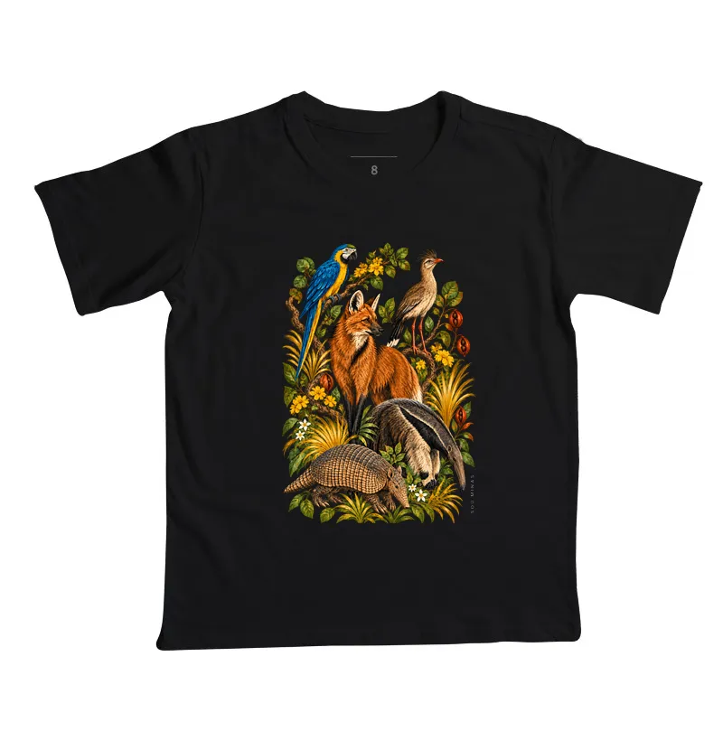 Camiseta Fauna de Minas | Animais do Cerrado | Natureza das Gerais - Infantil - Imagem 5