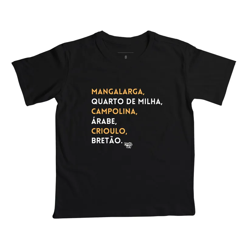 Camiseta Infantil Raças de Cavalo Equinos Veterinária Grande Porte Algodão - Fauna Way - Imagem 2
