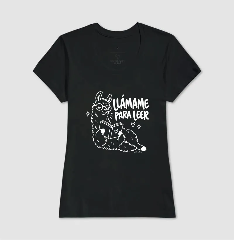 Camiseta Llámame para Leer — Lhama Leitora - Imagem 3