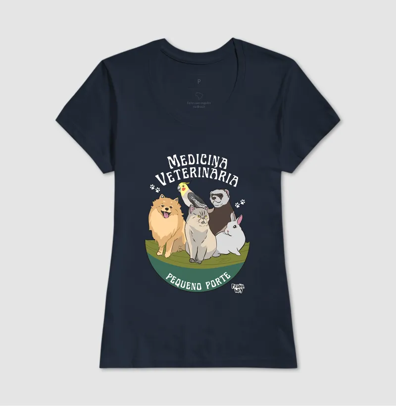 Camiseta Medicina Veterinária Pequeno Porte Pets Animais Algodão - Fauna Way - Imagem 7