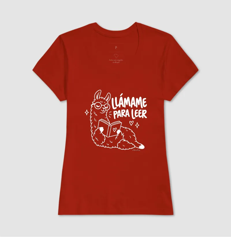 Camiseta Llámame para Leer — Lhama Leitora - Imagem 11