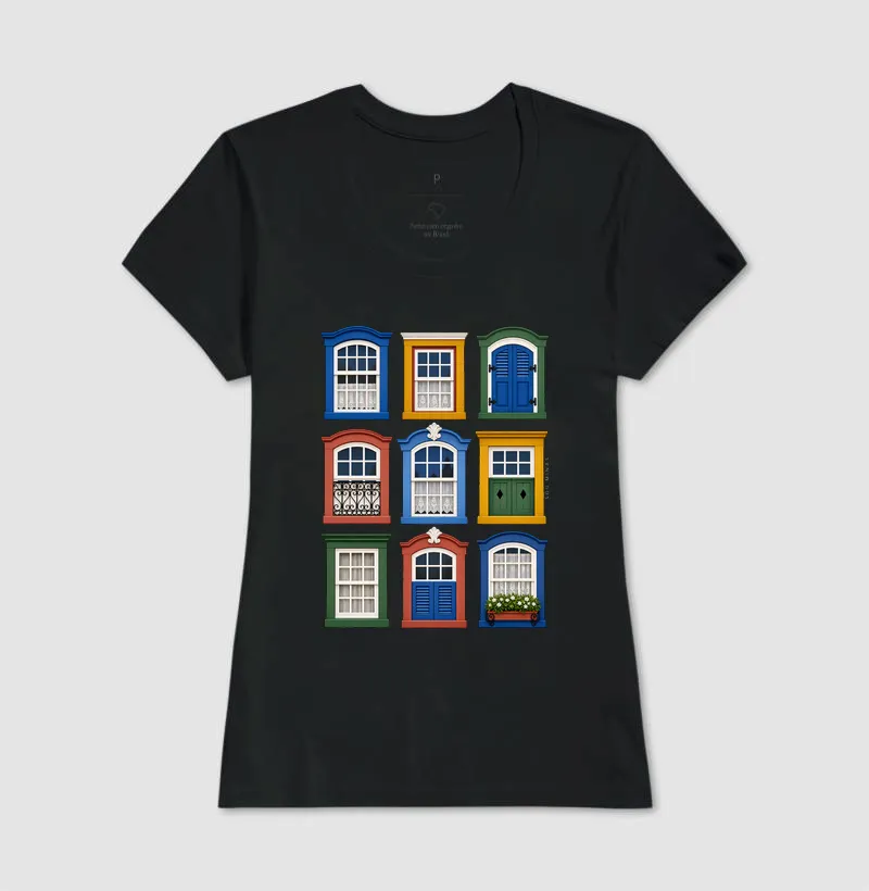 Camiseta Janelas de Minas | Arquitetura Colonial | Charme das Gerais - Imagem 5