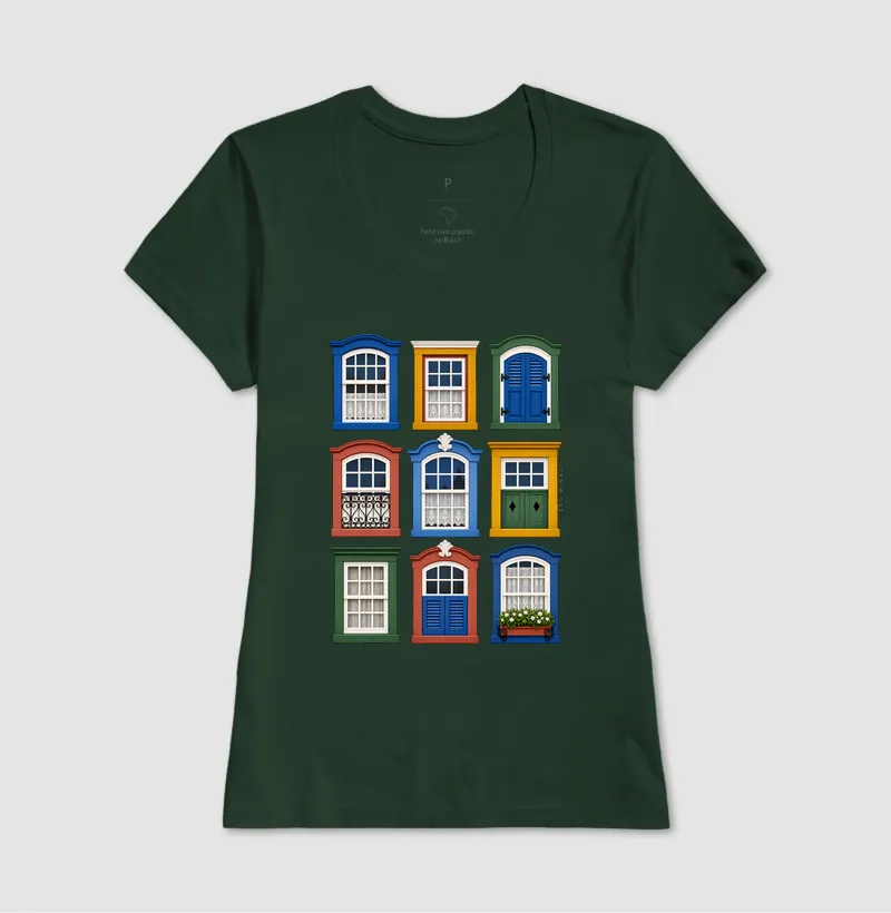 Camiseta Janelas de Minas | Arquitetura Colonial | Charme das Gerais - Imagem 11