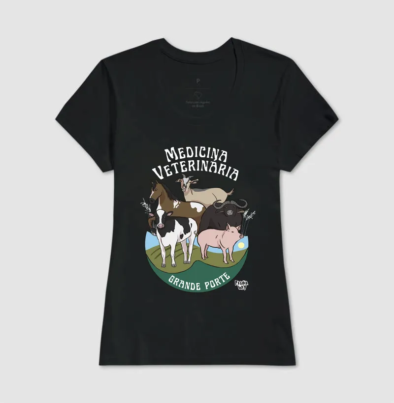 Camiseta Medicina Veterinária Grande Porte Animais do Campo Algodão - Fauna Way - Imagem 3