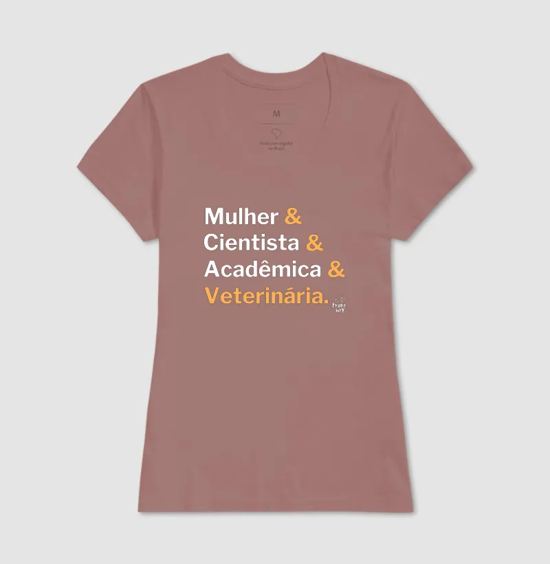 Camiseta Mulher Cientista Acadêmica Veterinária Profissão Algodão - Fauna Way - Imagem 15