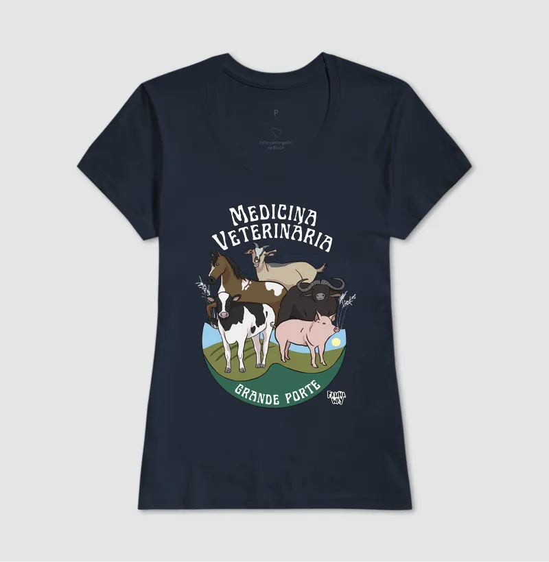 Camiseta Medicina Veterinária Grande Porte Animais do Campo Algodão - Fauna Way - Imagem 7