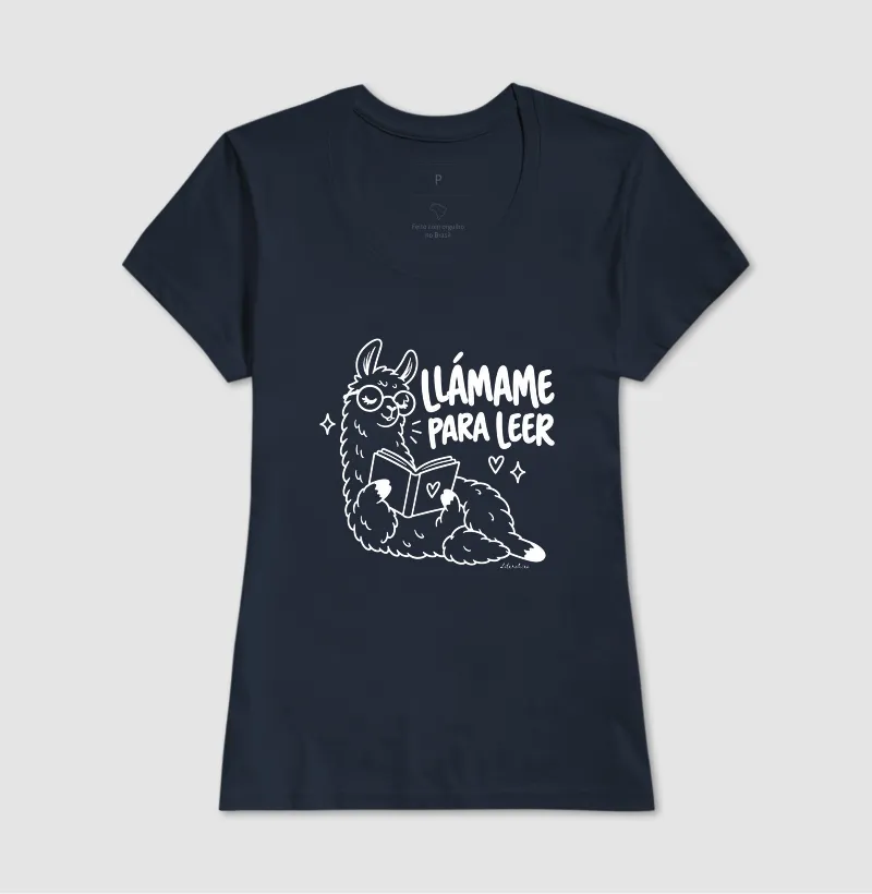 Camiseta Llámame para Leer — Lhama Leitora - Imagem 7