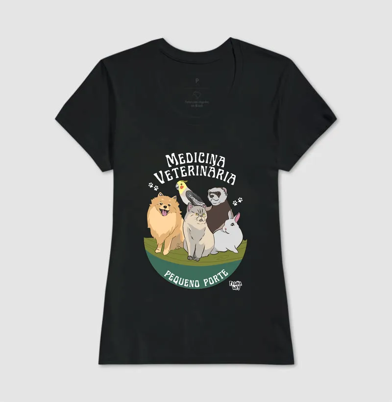 Camiseta Medicina Veterinária Pequeno Porte Pets Animais Algodão - Fauna Way - Imagem 3