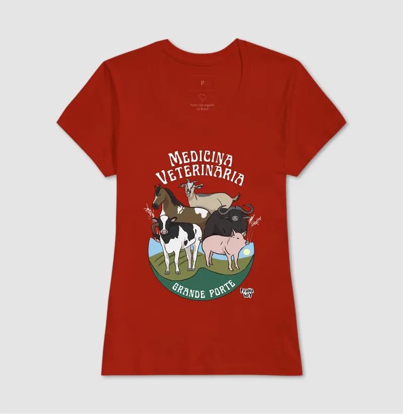 Camiseta Medicina Veterinária Grande Porte Animais do Campo Algodão - Fauna Way - Imagem 11