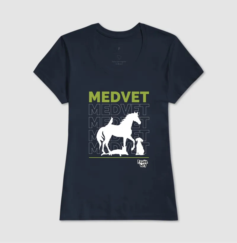 Camiseta Med Vet Silhueta Medicina Veterinária Animais Algodão - Fauna Way - Imagem 7