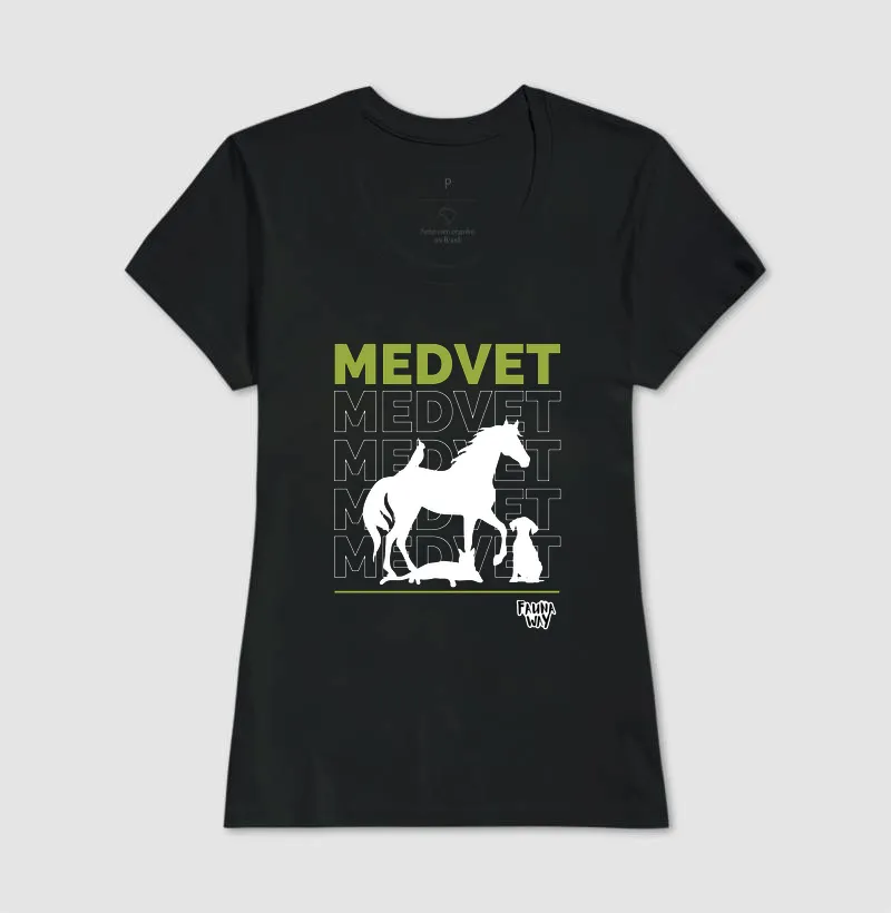 Camiseta Med Vet Silhueta Medicina Veterinária Animais Algodão - Fauna Way - Imagem 3