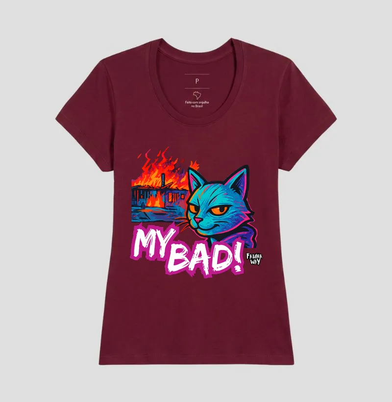 Camiseta Gato My Bad Meme Frase Pet Lifestyle Algodão - Fauna Way - Imagem 17