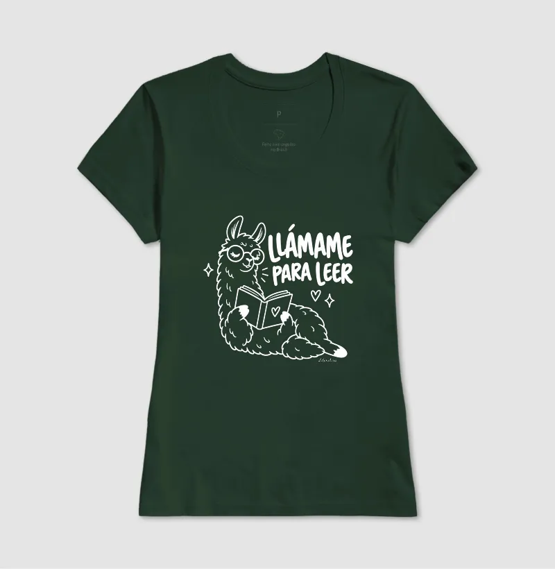 Camiseta Llámame para Leer — Lhama Leitora - Imagem 13