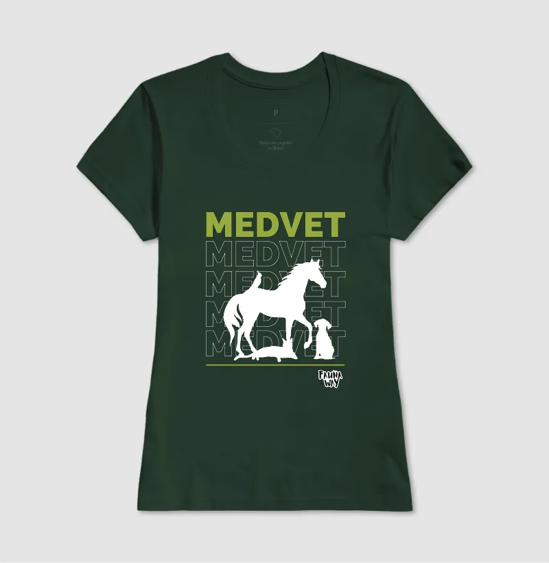 Camiseta Med Vet Silhueta Medicina Veterinária Animais Algodão - Fauna Way - Imagem 13