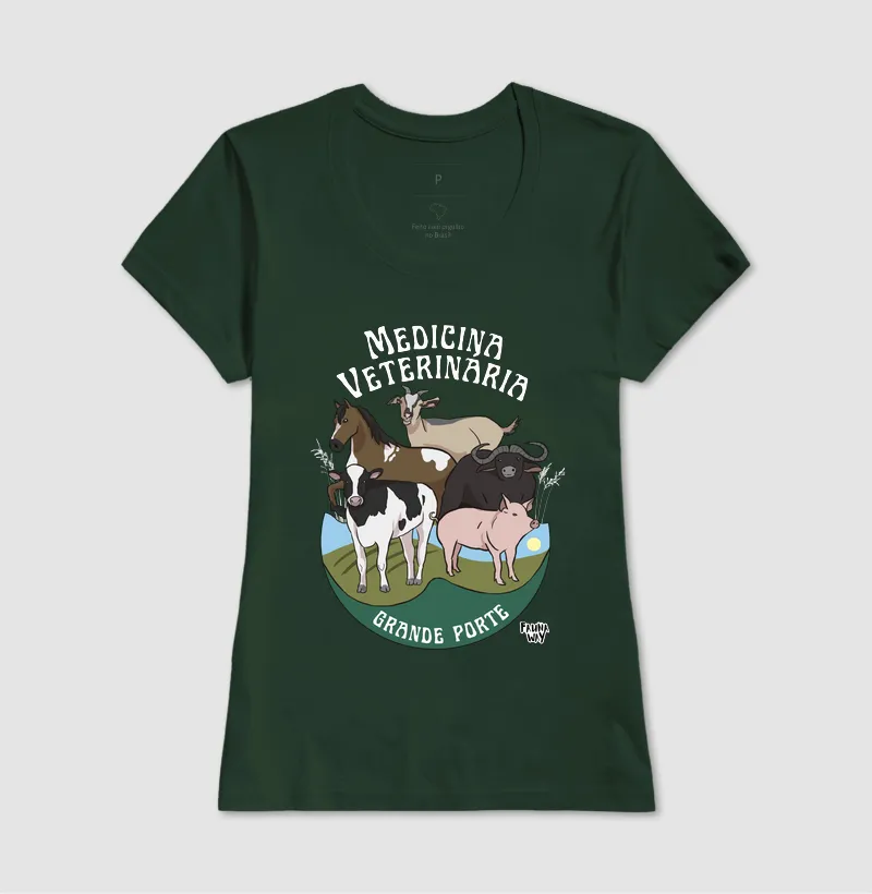 Camiseta Medicina Veterinária Grande Porte Animais do Campo Algodão - Fauna Way - Imagem 13