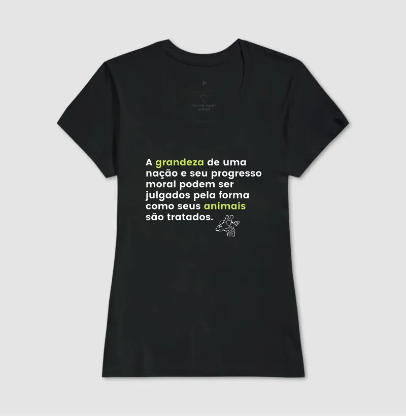 Camiseta Citação Mahatma Gandhi Proteção Animal Frases Algodão - Fauna Way - Imagem 3