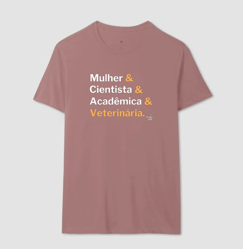 Camiseta Mulher Cientista Acadêmica Veterinária Profissão Algodão - Fauna Way - Imagem 14