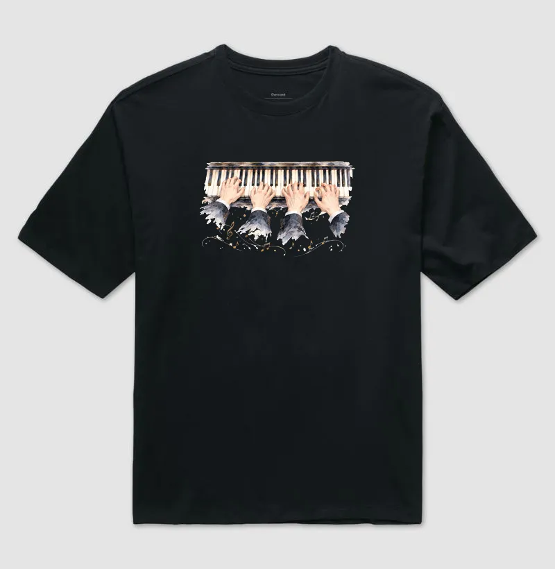 Camiseta Oversized - 4 mãos ao piano - Imagem 2