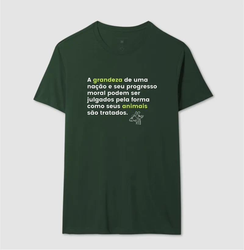 Camiseta Citação Mahatma Gandhi Proteção Animal Frases Algodão - Fauna Way - Imagem 12