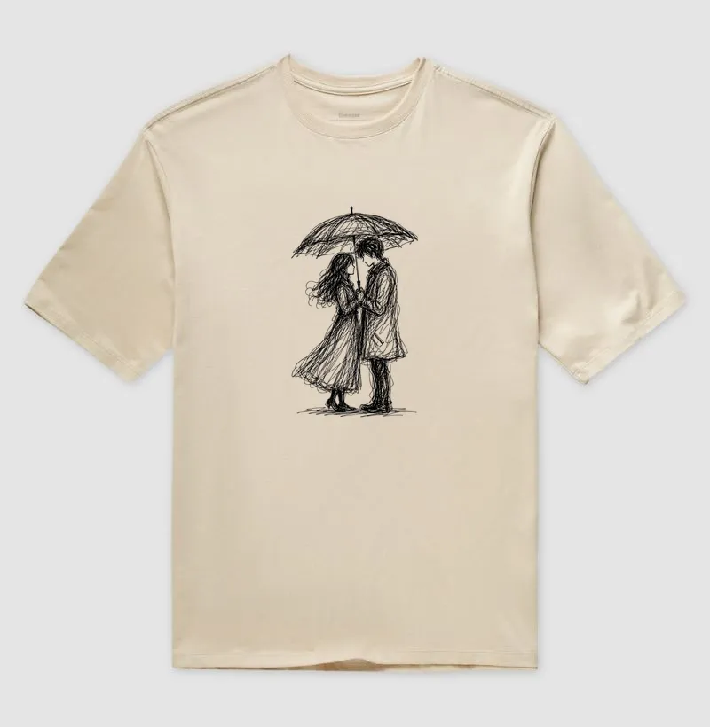 Camiseta Oversized - Casal apaixonado - dorama coreano