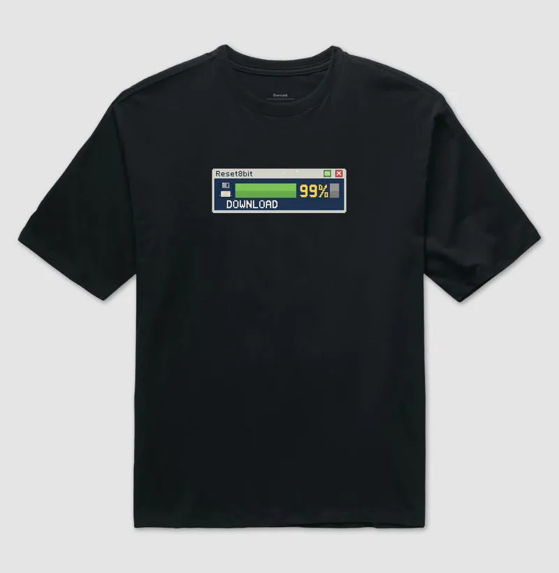 Camiseta Oversized Download-Bit Reset8Bit