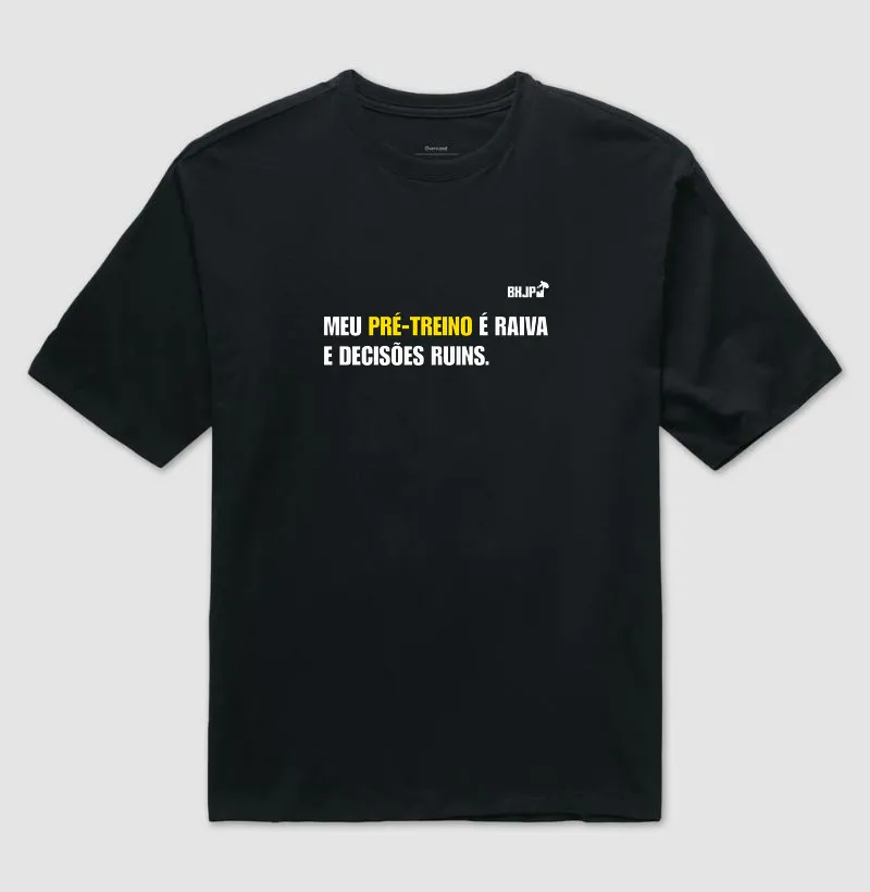 Camiseta Oversized Preta Pré-treino