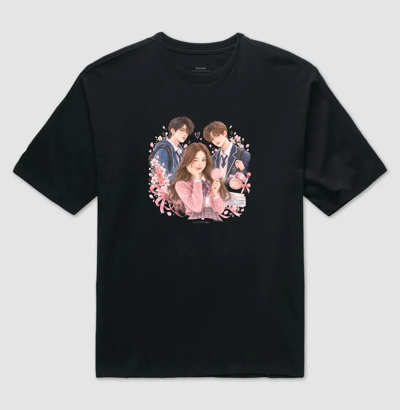 Camiseta Oversized Beleza | Romance Escolar em Aquarela - Imagem 2